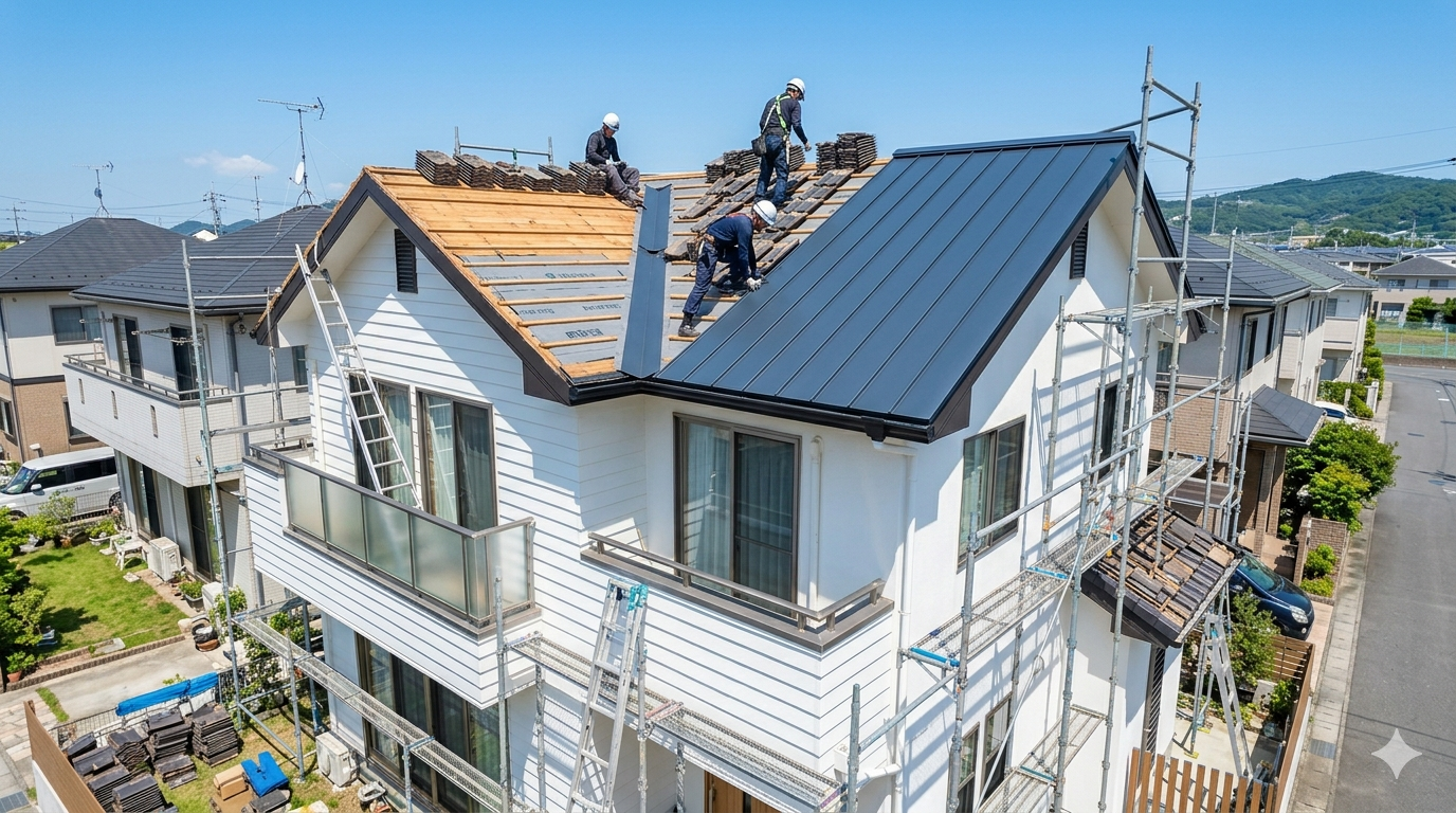 屋根葺き替え施工事例